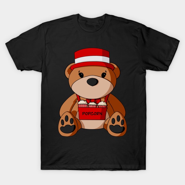 Circus Popcorn Vendor Teddy Bear T-Shirt by Alisha Ober Designs